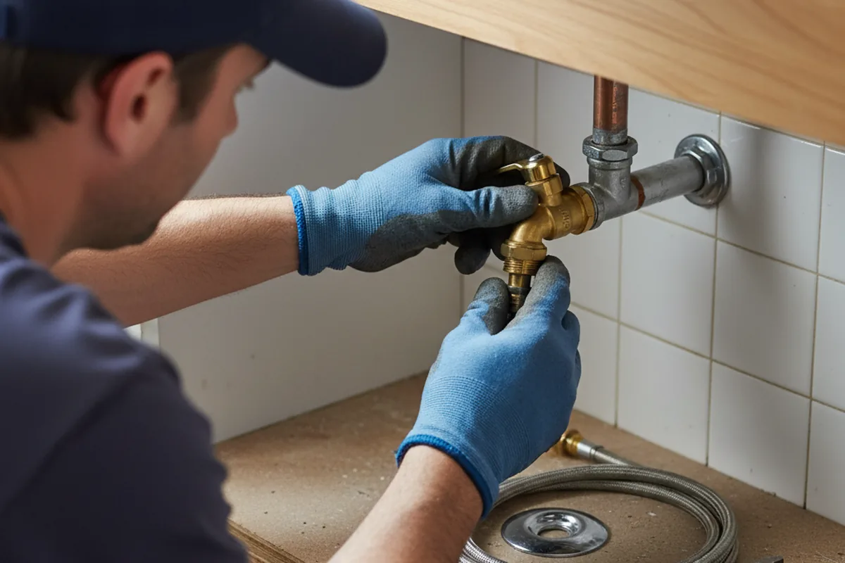 Shutoff valve and fitting work during Emergency Plumbing in Burlington